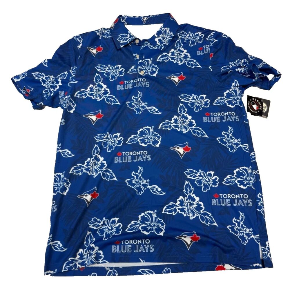 Toronto Blue Jays Reyn Spooner Men's 3XL  Blue Hawaiian Polo Shirt